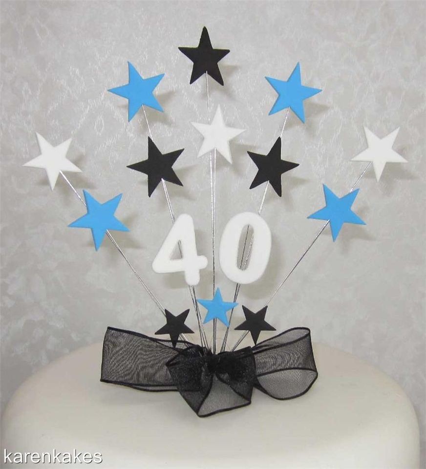   & BLUE STAR BIRTHDAY CAKE TOPPER  ANY AGE 13th 16th 18th 21st etc