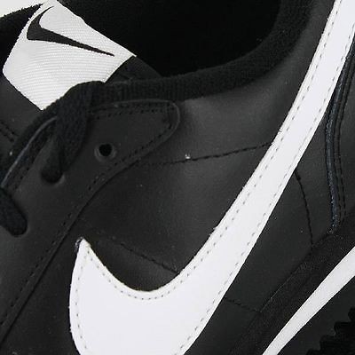 NIKE CORTEZ 07 (GS) LEATHER BLACK WHITE KIDS US SIZE 6.5, WOMENS US 8