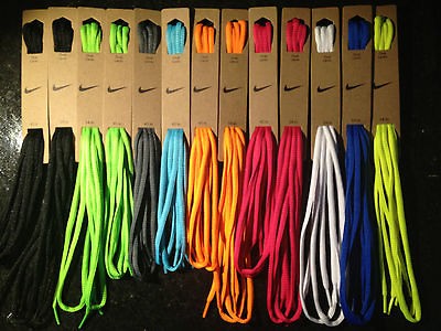 Authentic NIKE Oval Shoe Laces, 45 54 Jordan Neon Yellow Blue Volt 