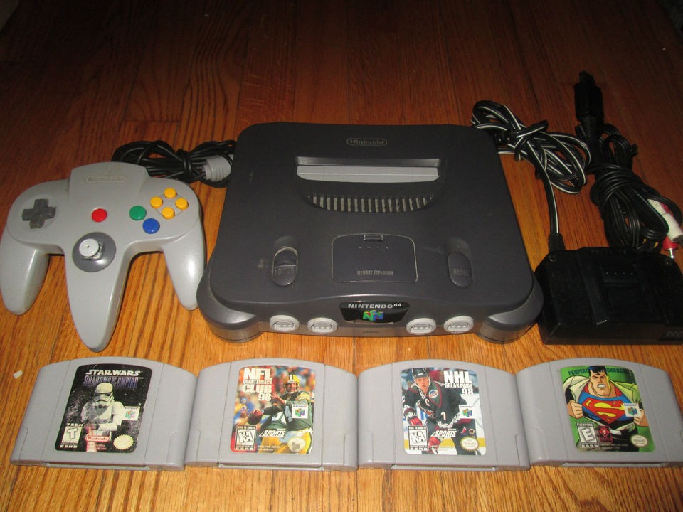 Nintendo 64 Smoke Grey Console (NTSC62).WI​TH GAMES