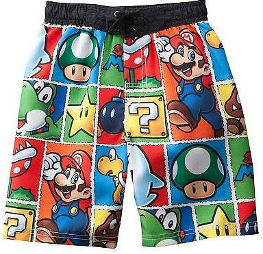 NWT NEW BOYS Nintendo MarioKart Wii Mario SWIM SHORTS 4 5 7