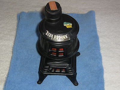 Ezra Brooks Decanter 1968 Antique Pot Belly Stove. Old Whiskey Bottle