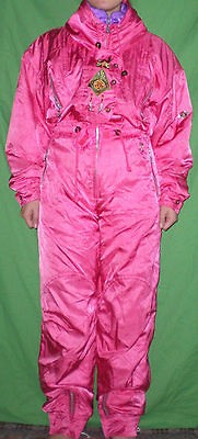 Bogner One Piece Suit Womens 12 Neon Pink Retro Ski Suit DH Suit 