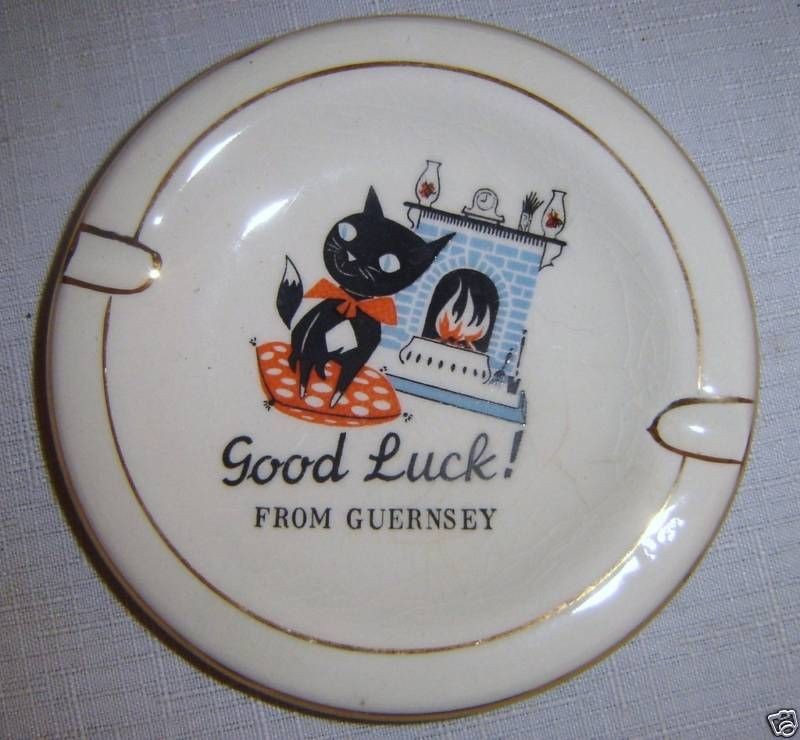 Carrigaline Pottery Souvenir Ashtray from Guernsey