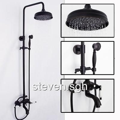 Oil Rubbed Bronze Bar Bathroom Shower Mixer Tap With Rain Head Shower 