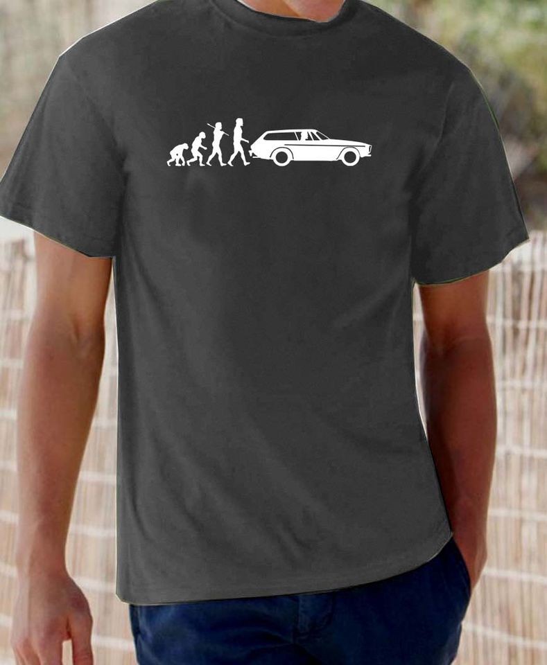 Evolution of Man Volvo P1800ES t shirt