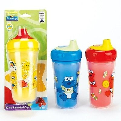   Street Beginnings 10oz Insulated Cup, Cookie Monster, Elmo, Big Bird