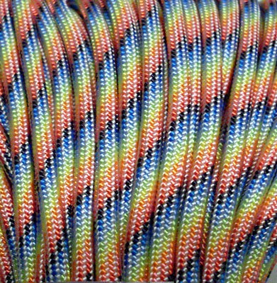 550 Paracord Mil Spec Type III 7 strand parachute cord Light Stripes 