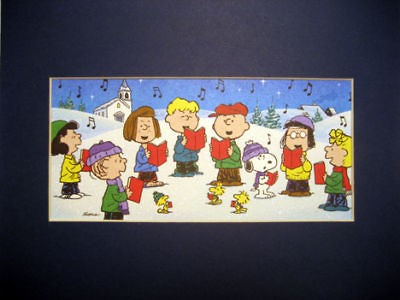 CHARLIE BROWN~MARCI~SCHROEDER~SALLY~Mat Print~SINGING