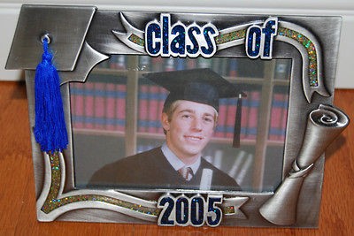 NEW Pewter & Glitter Enamel Class of 2005 Graduation 4x6 Table top 