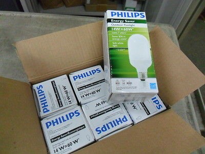 Lot of 96, Philips Energy Saver CFL Light Bulb 14W = 60W 120V