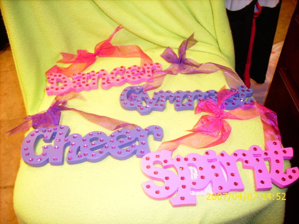 Dance, Cheer, Gymnast & Spirit Signs for girls walls, pink or purple