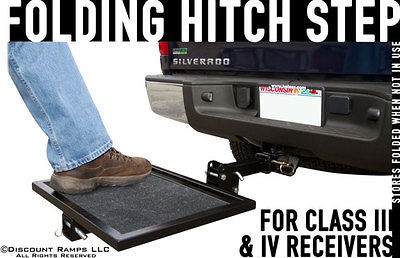 NEW 250 LB FOLDING TRAILER HITCH STEP FOR PICKUP TRUCKS (HS 010)