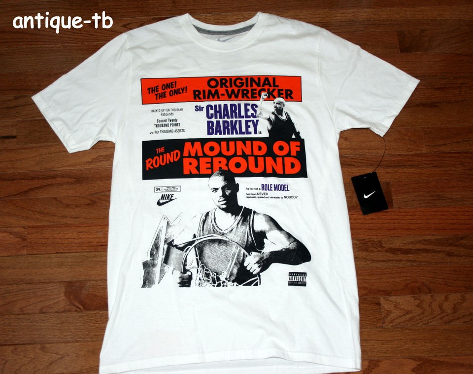 NIKE BARKLEY POSTER T SHIRT NEW MENS M 2XL ROUND MOUND OF REBOUND RARE 