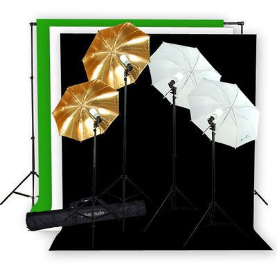 Julius Studio Photography Studio Lighting and Background Kit w/Muslin 