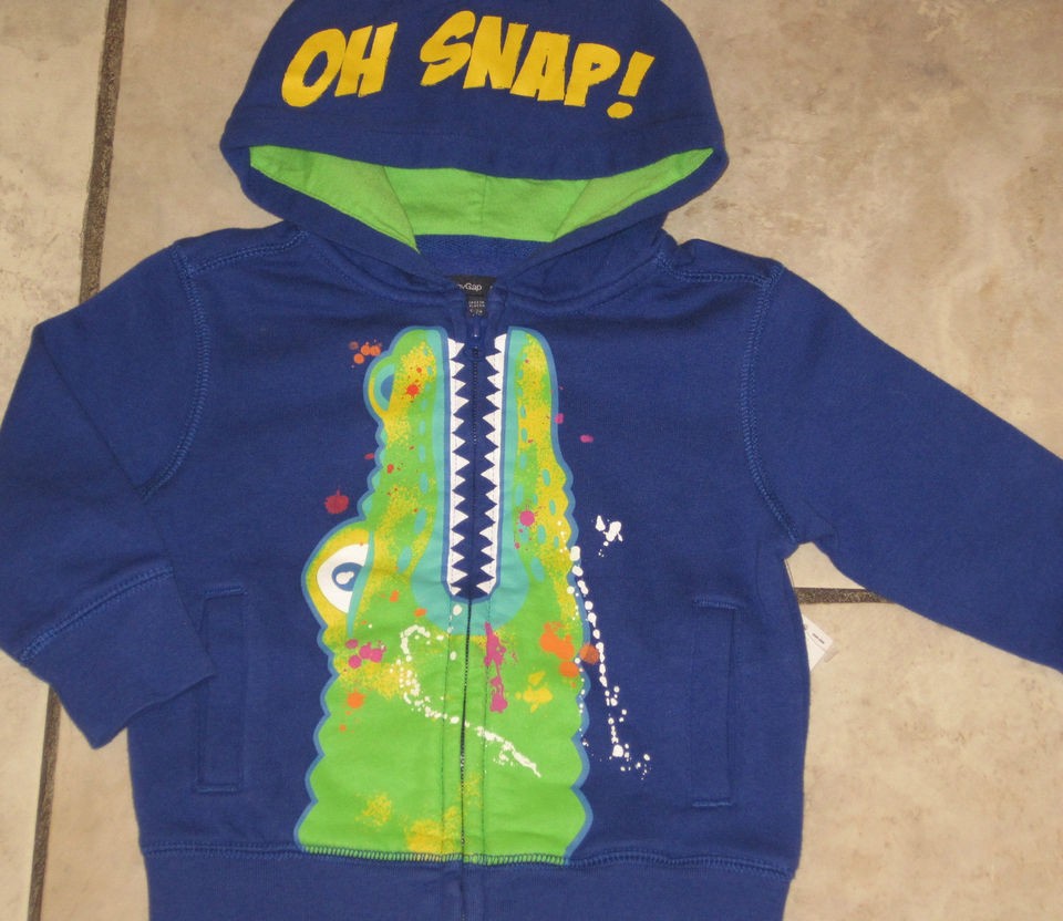   GAP Boys Oh Snap Crocodile Hoodie Sweatshirt Jacket Top U Pick NEW