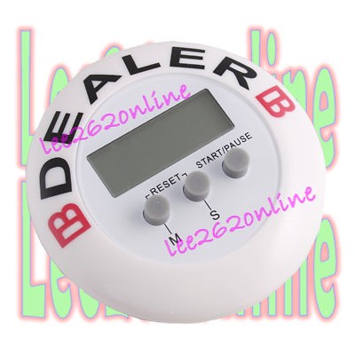 White Poker Chip Digital Dealer Button   Blind Timer Bet Button