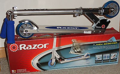 New Razor A Kick Scooter Bike Blue Boys Girls Easy Fold & Carry 13003A 