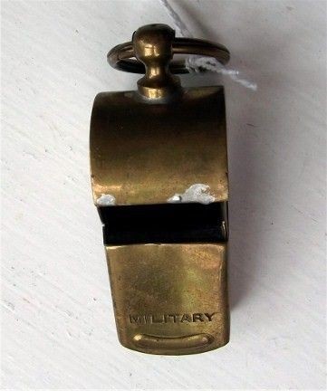 Vintage Brass MILITARY WHISTLE   Made in USA