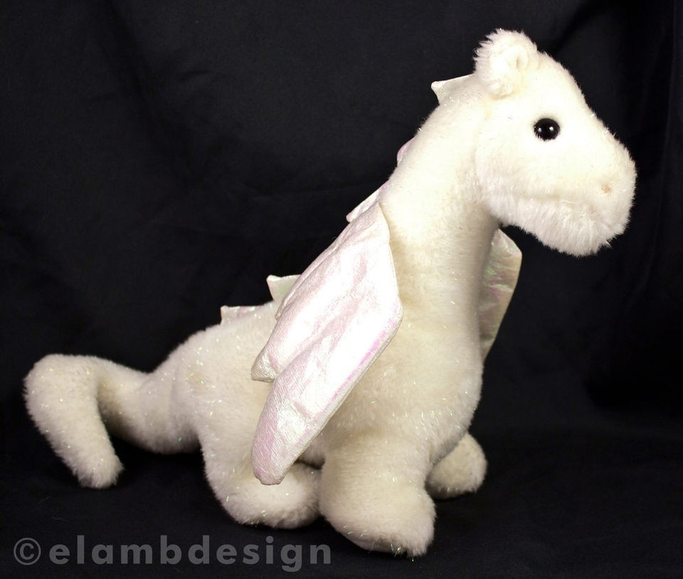   Buddies Magic the Dragon plush white sparkly 10 stuffed animal 2002