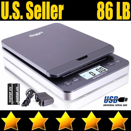   POSTAL SHIPPING SCALE by SAGA X 0.1 OZ WEIGHT POSTAGE W/AC USB M S