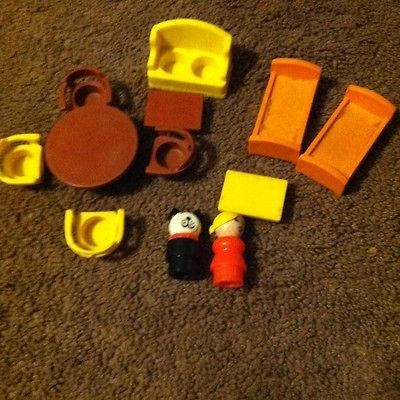 Vintage Fisher Price Little People Furniture Lot