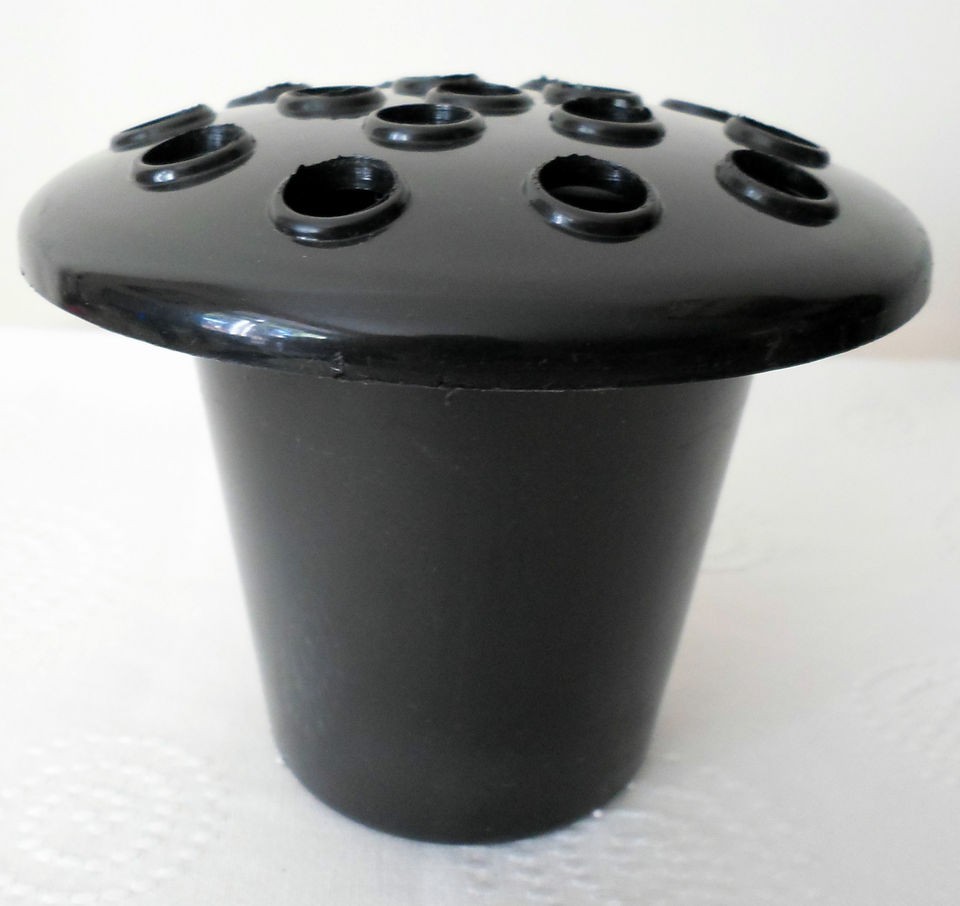 BLACK PLASTIC GRAVE POT INSERT MEMORIAL POT   CEMETERY VASE   FUNERAL