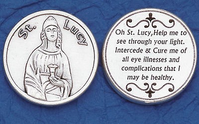 Saint Lucythe Saint for failing eyesight Made in italy Engraved 