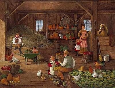 Charlotte Sternberg Harvest Time LTD Signed Print Crop Storing Up Barn 