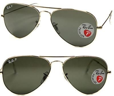 NEW POLARIZED RAY BAN AVIATOR SUNGLASSES GUNMETAL/GREEN LENS RB3025 