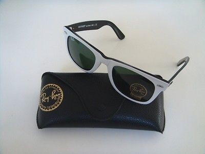 RAY BAN WAYFARER SUNGLASSES 2140 956 WHITE GREEN 50/22