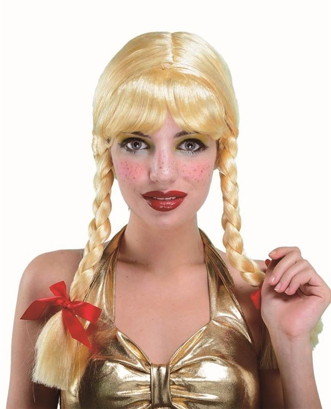 LADIES BLONDE SCHOOL GIRL PLAIT  BRITNEY  FANCY DRESS WIG   HALLOWEEN 