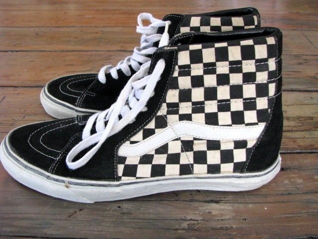 Vintage VANS Check ERA HI Top SKATE Sneakers Trainers Shoes 70s 90s 