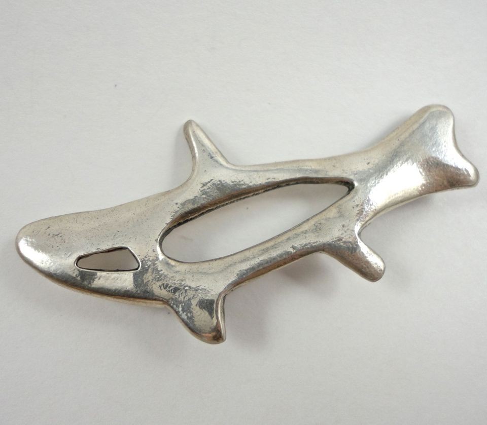 FINLAND Finnish 1994 European 830 Silver FISH or SHARK Pin Brooch