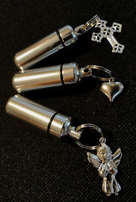 TRIO of ANOINTING OIL HOLDERS Keychain Keepsakes   Angel / Cross 