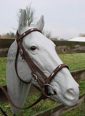   NEW Horse Size Brown Nylon Bridle with Caveson & Split reins Free Ship