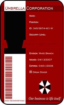 Umbrella Corp Cosplay ID Badge Comic Con Costume