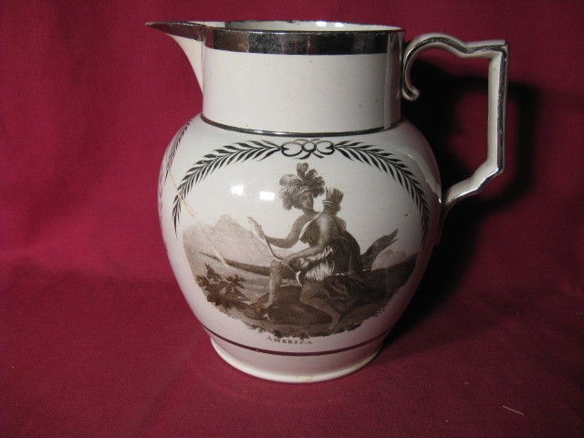 Rare AMERICA Peace And Prosperity To America Liverpool Creamware 