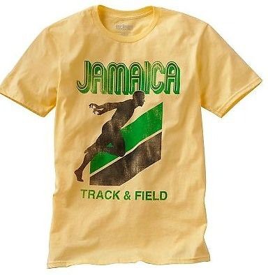 JAMAICA TRACK AND FIELD URBAN PIPELINE YELLOW MENS ADULT T SHIRT BNWT