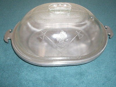 vintage guardian ware serving tray roaster with glass lid time