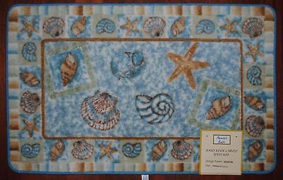 Carved Pile Rug~Seashell Rug~Starfish Mat~Beach~Naut​ical~Ocean~Sea 