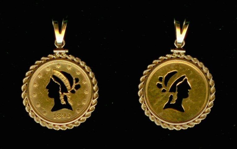 gold coin pendant