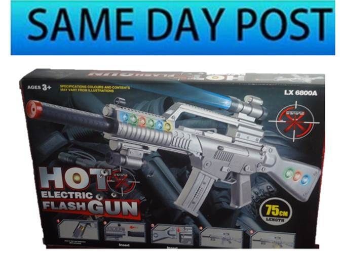 TOY GUN RIFLE FLASHING LIGHTS REALISTIC SOUND EFFECTS BOYS KIDS