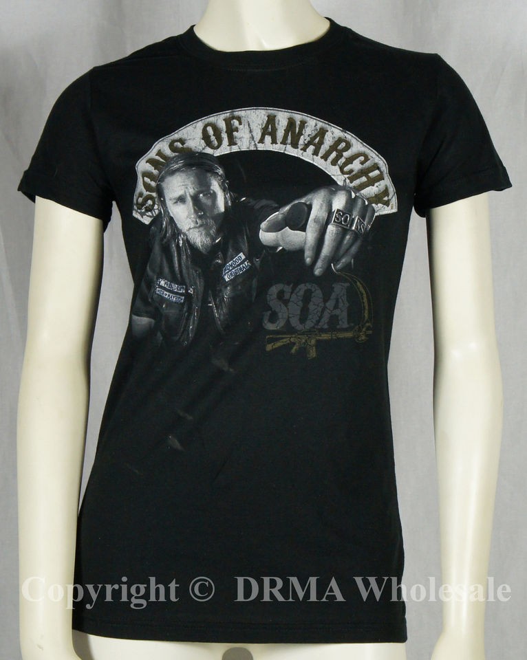 Authentic SONS OF ANARCHY SOA Jax Biker Patch Girl Juniors T Shirt S M 