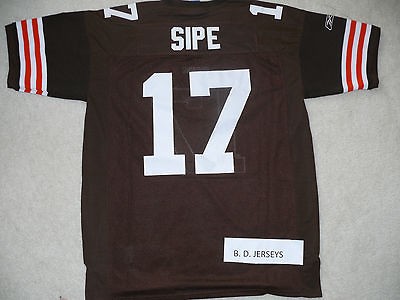 BRIAN SIPE CLEVELAND BROWNS HOME SEWN THROWBACK JERSEY 3XL NWT NR