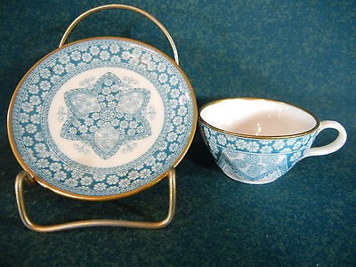 Spode Light Blue Primrose Miniature Mini Cup and Saucer Set