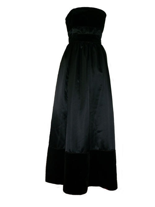 WOMENS/LADIES 50S STYLE, VINTAGE CLOTHES, BLACK VELVET BALL GOWN 