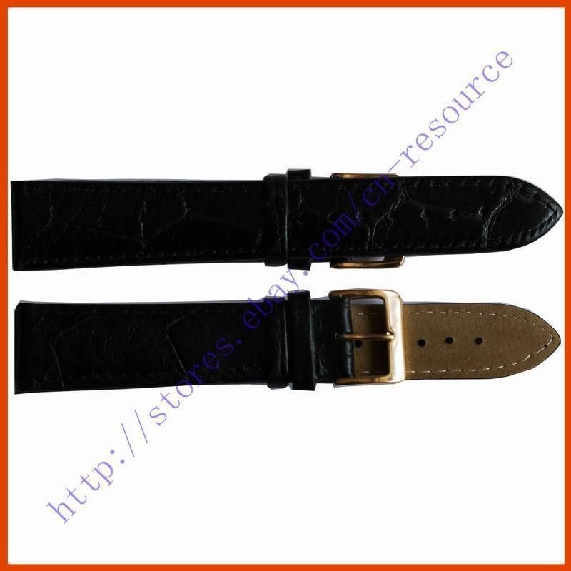 New 1x 20 mm Advanced COW LEATHER watch brand black #16