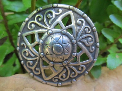   IONA SCOTTISH STERLING SILVER CELTIC PLAID BROOCH PIN SCOTLAND CAI