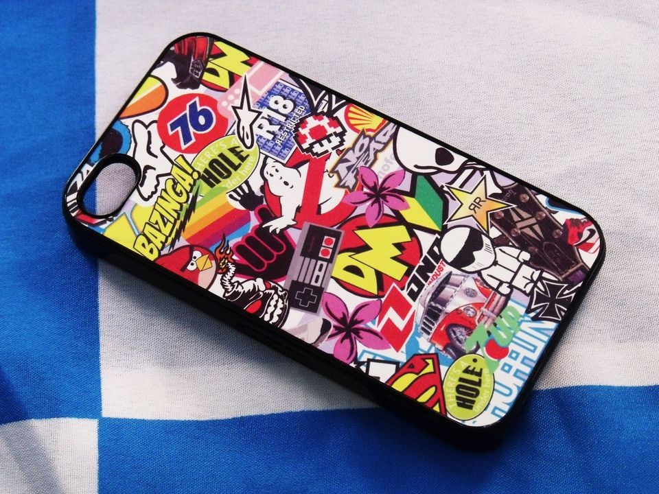 Stickerbomb I i Phone 4 4S Case Cover Sticker bomb EURO VAG JDM DRIFT 